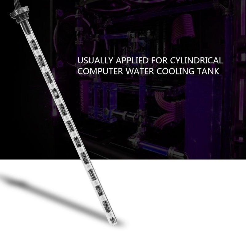 Tangxi 22CM Water Cooling Light, Acrylic & Glass Cover RGB Computer Cylinder Water Cooler Reservoir Light Universal Large 4P Connector LED Tube Lamp Lighting with Romote Control - Image 5
